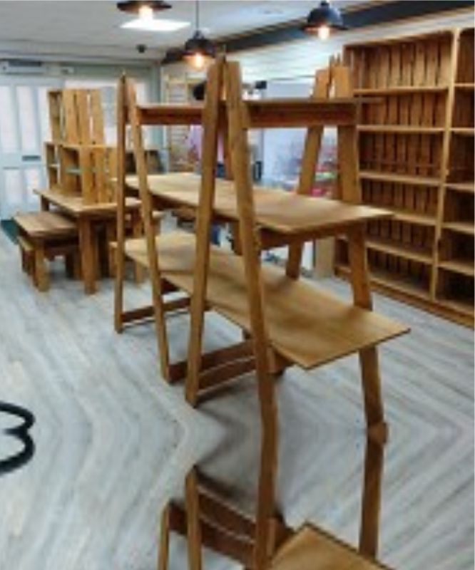 a frame ladder shelves