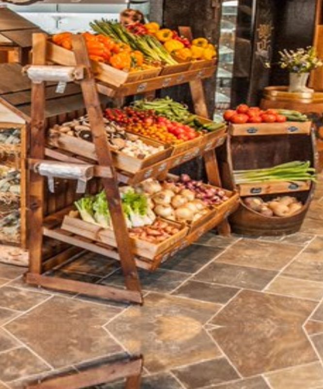 bakery fruit and vegetable displays 