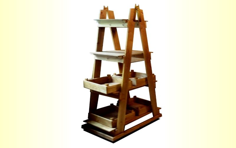 retail wooden shelving displays