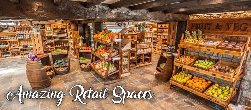 wooden retail shelving